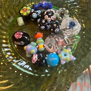 Unique Glass Lamp-work Assorted Beads